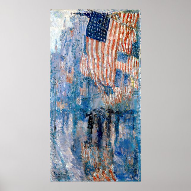 Childe Hassam The Avenue in Rain Poster (Framsidan)