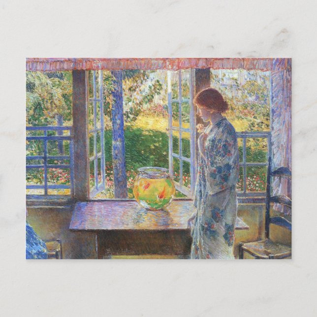 Childe Hassam - The Goldfish Window Vykort (Framsida)