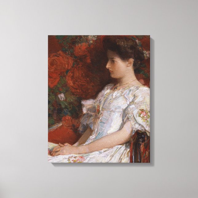 Childe Hassam Victorian-stolen CC0192 Impressionis Canvastryck (Framsida)