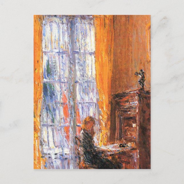 Childe Hassam - vid skrivbordet Vykort (Framsida)