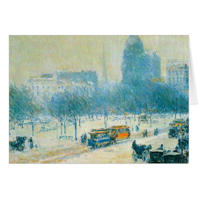Childe Hassam - vintern i union kvadrerar OBS Kort (Framsidan Horizontal)