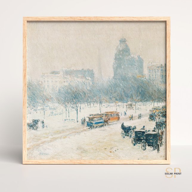 Childe Hassam Winter in Union Square Painting Art Poster (Skapare uppladdad)
