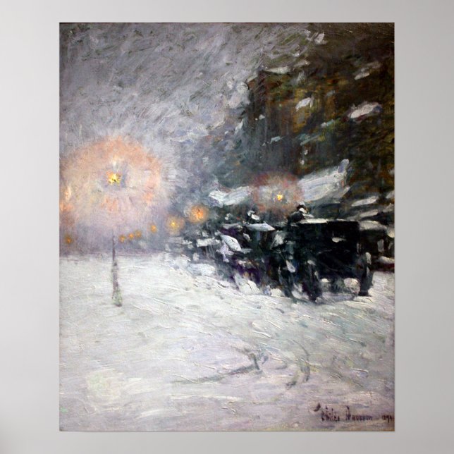 Childe Hassam Winter, Midnight Poster (Framsidan)