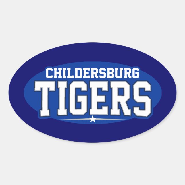 Childersburg High School; Tigers Ovalt Klistermärke (Framsida)