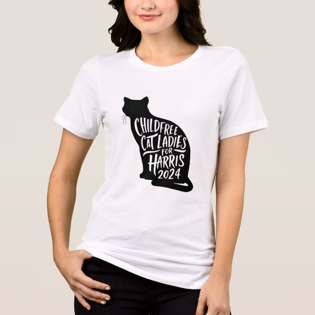 Childfree Cat Dam för Harris Shirt T Shirt (Framsida)