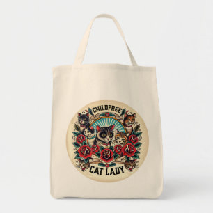Childfree Cat Dam Tote Bag Tygkasse