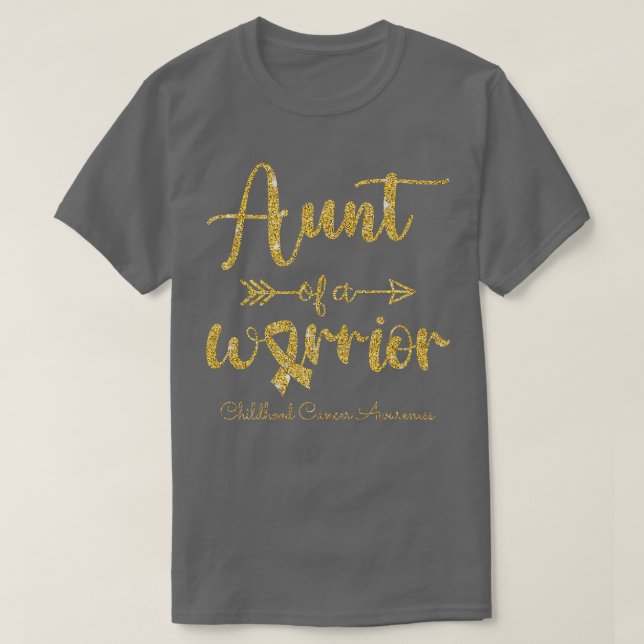 Childhood Cancer Awareness Aunt Of A Warrior T Shirt (Design framsida)