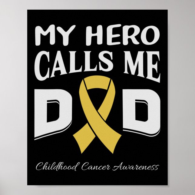 Childhood Cancer Awareness Survivor Ribbon Men Dad Poster (Framsidan)