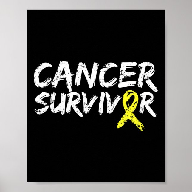 Childhood Cancer Survivor Yellow Ribbon Awareness  Poster (Framsidan)