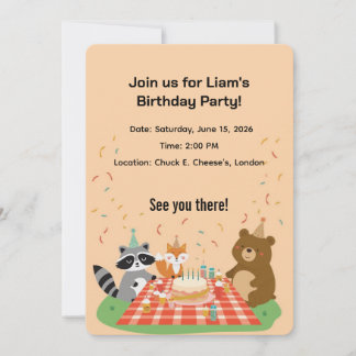 Childish Birthday Invitation Card – Fun Kids Party Julkort