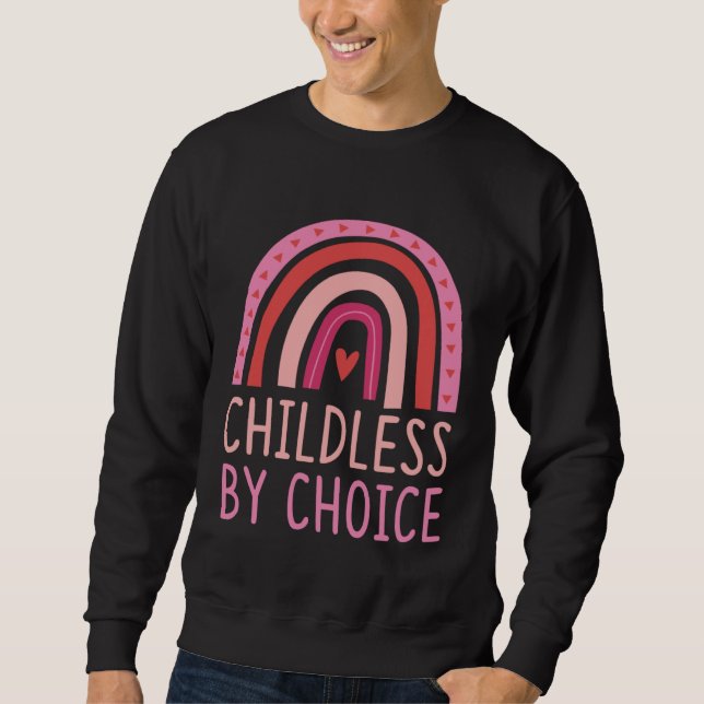 Childless By Choice Trendy Bohemian Rainbow Boho S Lång Ärmad Tröja (Framsida)