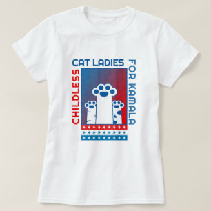 CHILDLESS Cat Dam för Kamala Patriotic T Shirt