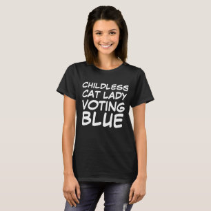 CHILDLESS CAT DAM RÖSTNING BLUE DEMCRAT T-Shirt
