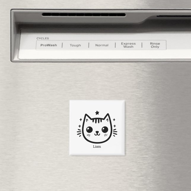 Childlike Teckning | Svartvit | Minimalistisk Magnet (In Situ (Dishwasher))
