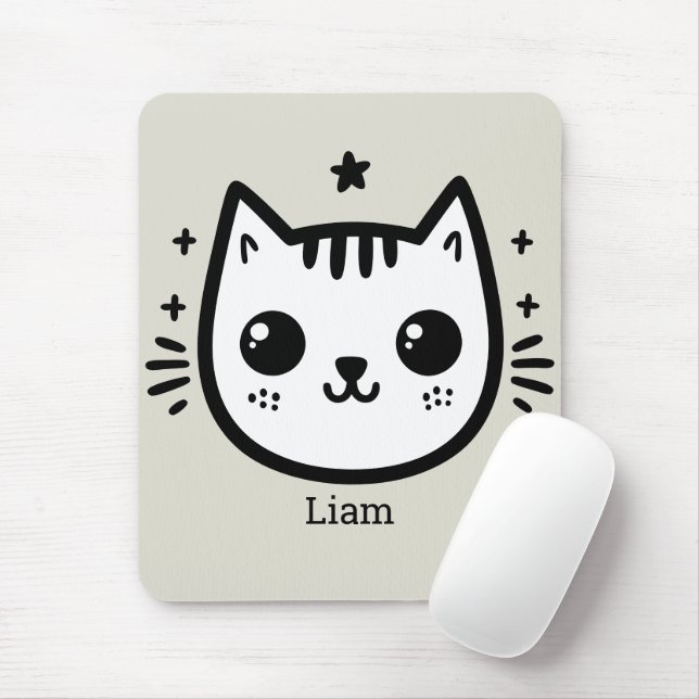 Childlike Teckning | Svartvit | Minimalistisk Musmatta (Med mus)