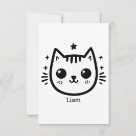 Childlike Teckning | Svartvit | Minimalistisk Tack Kort