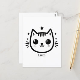 Childlike Teckning | Svartvit | Minimalistisk Vykort