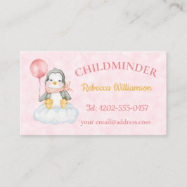 Childminder Cute Penguin Visitkort