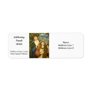 Childnature Saint Cecilia, Maria Spartali Stillman Returadress Etikett