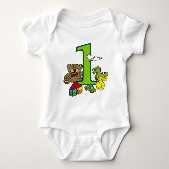 children birthday toys 1st birthday party tee shirt (Framsida)