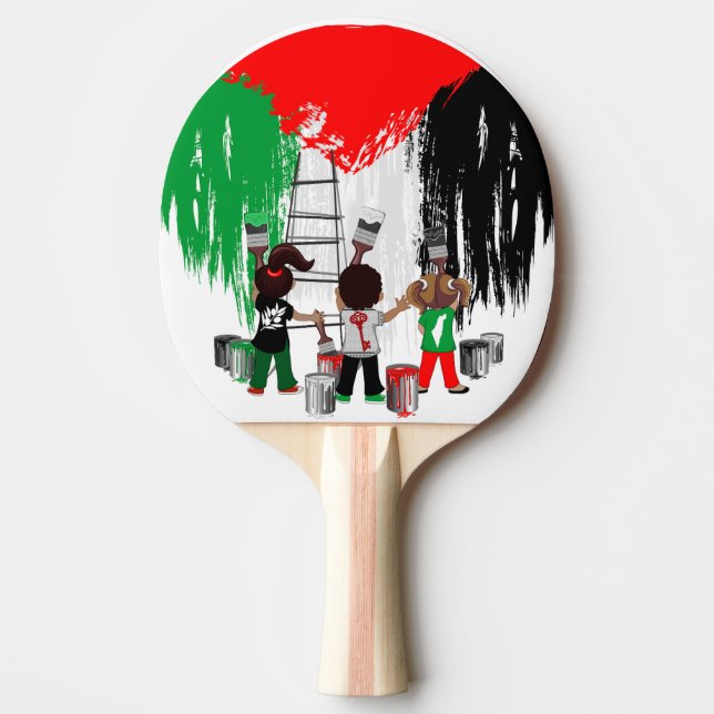 Children of Gaza Painting Palestine Flag  Pingisracket (Framsidan)