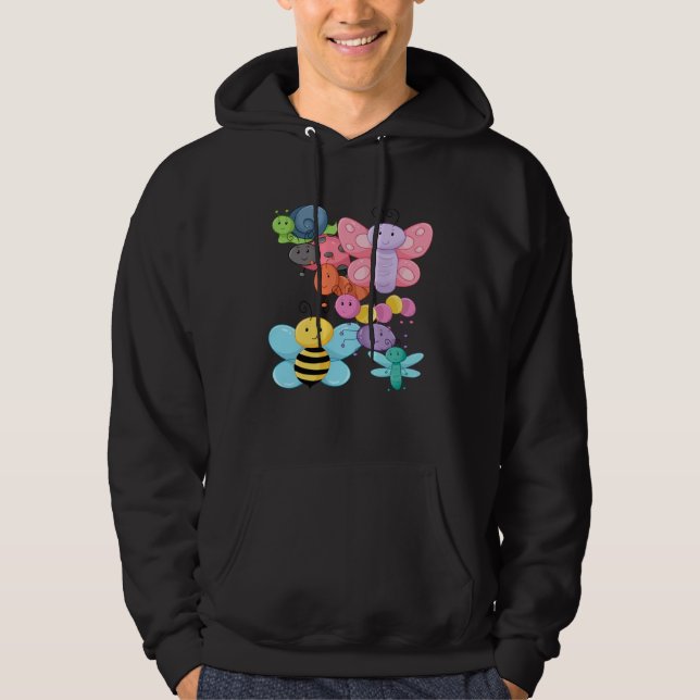 Children s Creepy Crawly Eight Bugs Hoodie (Framsida)