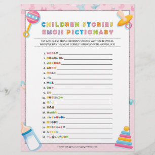 Children Story Emoji Pictionary [Baby Basics Rosa] Brevhuvud
