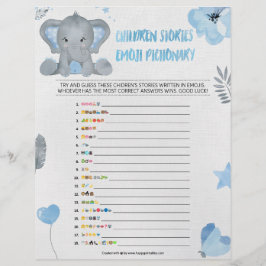 Children Story Emoji Pictionary [Baby Elephant] Brevhuvud