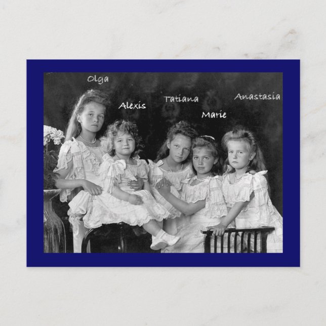 Children Tsar OTMA & Alexis Romanov Ryssland #272 Vykort (Framsida)
