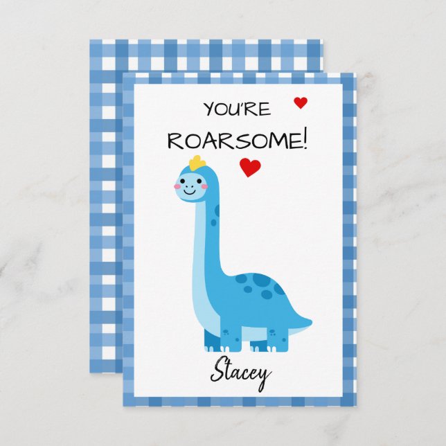 Children Valentine Dinosaur You're Roarsome! (Fram/baksida)