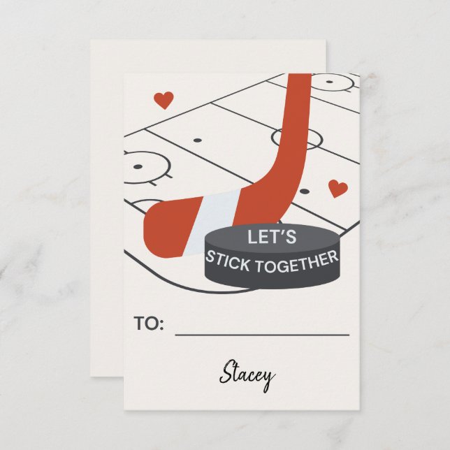 Children Valentine Hockey "Let's Stick Together" (Fram/baksida)