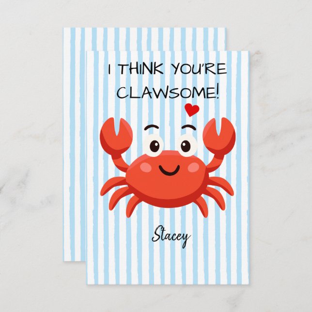 Children Valentine "I think you're claw-some" (Fram/baksida)