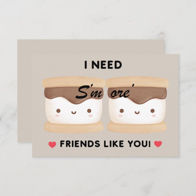 Children Valentine "S'more Friends Like You" (Fram/baksida)