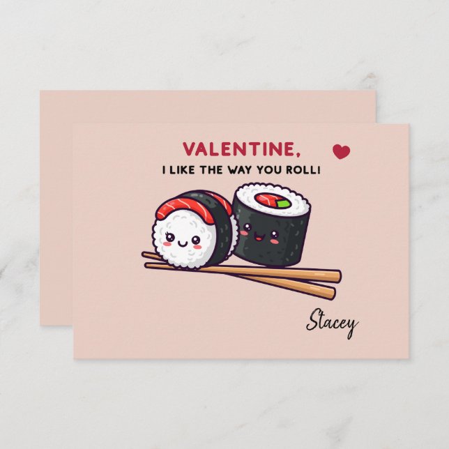 Children Valentine "Sushi, Like the Way you Roll" (Fram/baksida)