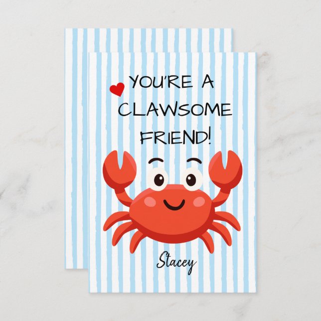 Children Valentine "You're a Clawsom Friend" (Fram/baksida)