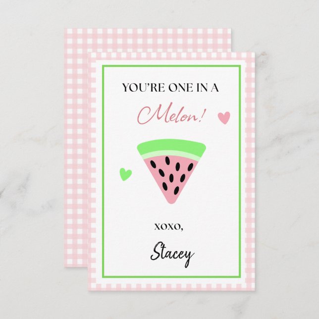 Children Valentine You're One in a Melon (Fram/baksida)
