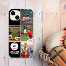 Children's Baseball Team Photo Collage Black