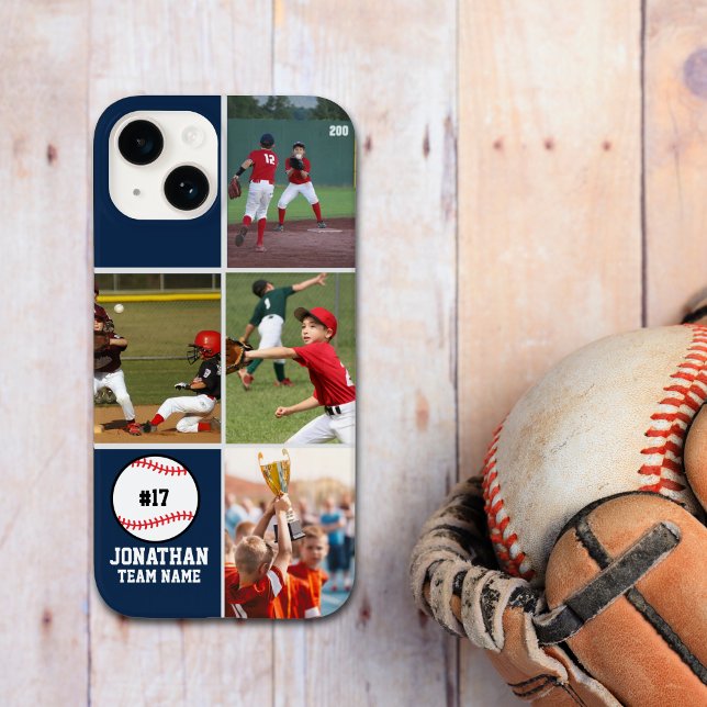 Children's Baseball Team Photo Collage Blue (Skapare uppladdad)