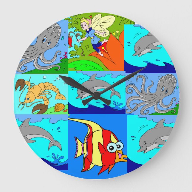 Childrens Bild Clock Stor Klocka (Framsida)