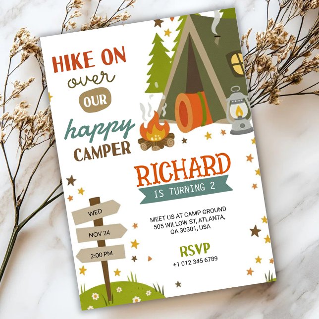Children's Birthday Invitation with camping vibes Inbjudningar (Skapare uppladdad)