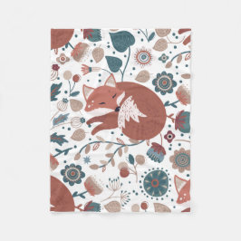 Childrens Boho Stil Fox Fleece Blanket