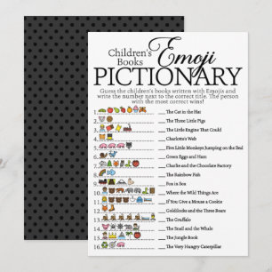 Childrens Bok Emoji Pictionary Baby Shower Game Inbjudningar