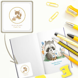 Childrens Bok-etikett för barn som läser Fyrkantigt Klistermärke