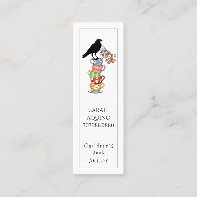 Childrens Bok Writer Auther Bookmark Mini Visitkort (Framsida)