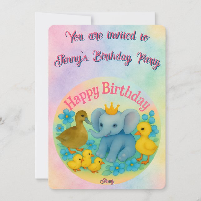 Children's Customizable Birthday Invitations  Inbjudningar (Framsida)