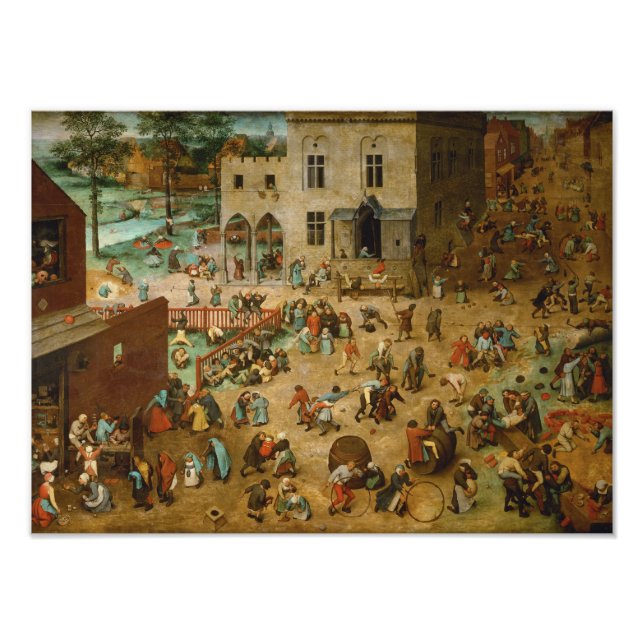 Childrens Games av Pieter Bruegel den äldre Fototryck (Framsidan)