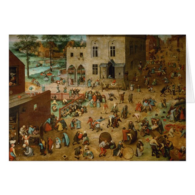 Childrens Games av Pieter Bruegel den äldre Hälsningskort (Framsidan Horizontal)