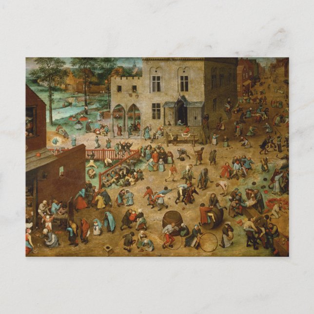 Childrens Games av Pieter Bruegel den äldre Vykort (Framsida)