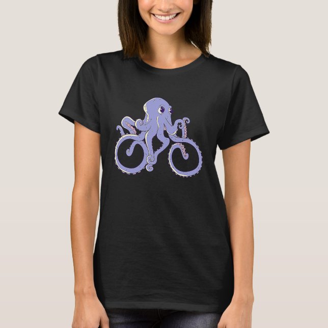 Children's Octopus Kalmar Octopus Bicycle T Shirt (Framsida)