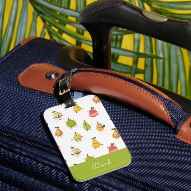 Children's pattern of fun pears bagagebricka (Framsida Insitu 1)